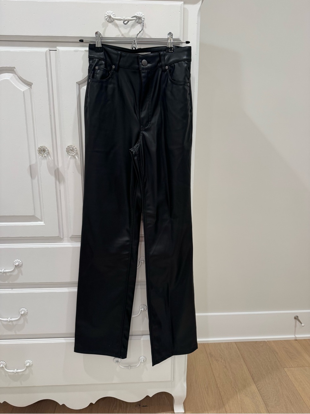 Zara Black Faux Leather Pants